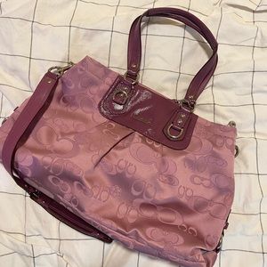 Coach Monogram Handbag Purse Purple